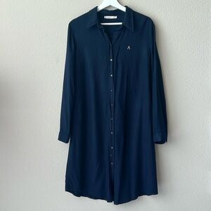Navy Shirt Dress / Tunic Dress, Size XL
